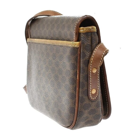 CELINE Macadam Horse Carriage Mini Shoulder Bag PVC Leather Brown GHW 02KB072 - Picture 4 of 15